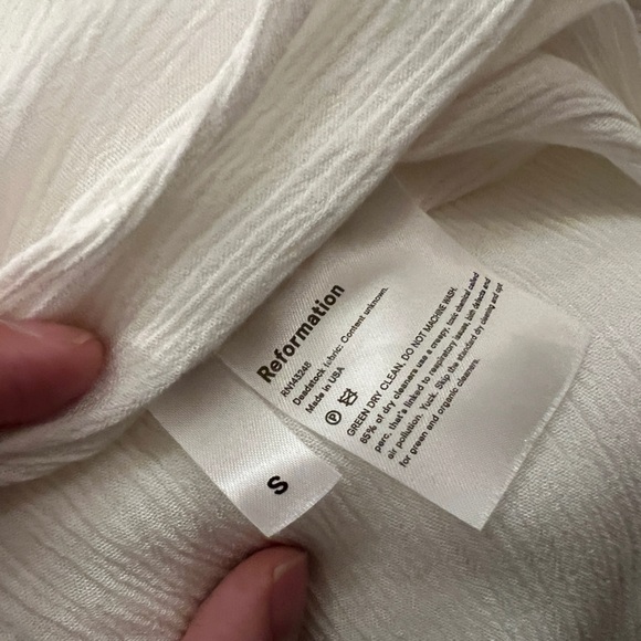 Reformation maxi long sleeve crepe dress with side slit and tie waist S - Picture 4 of 4